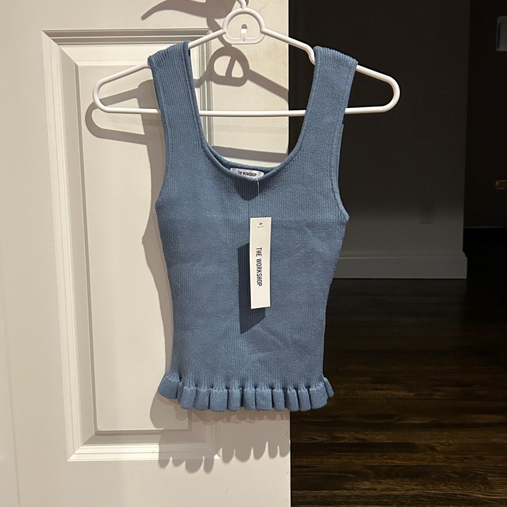 NWT The Workshop Studio Lettuce Hem Ribbed Sweater Tank Top Size Small - Picture 8 of 11